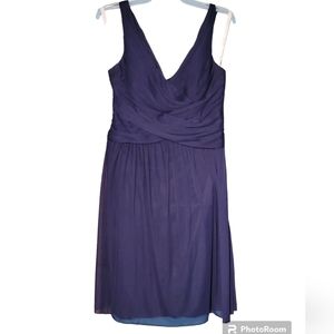 Navy David's bridal bridesmaid dress